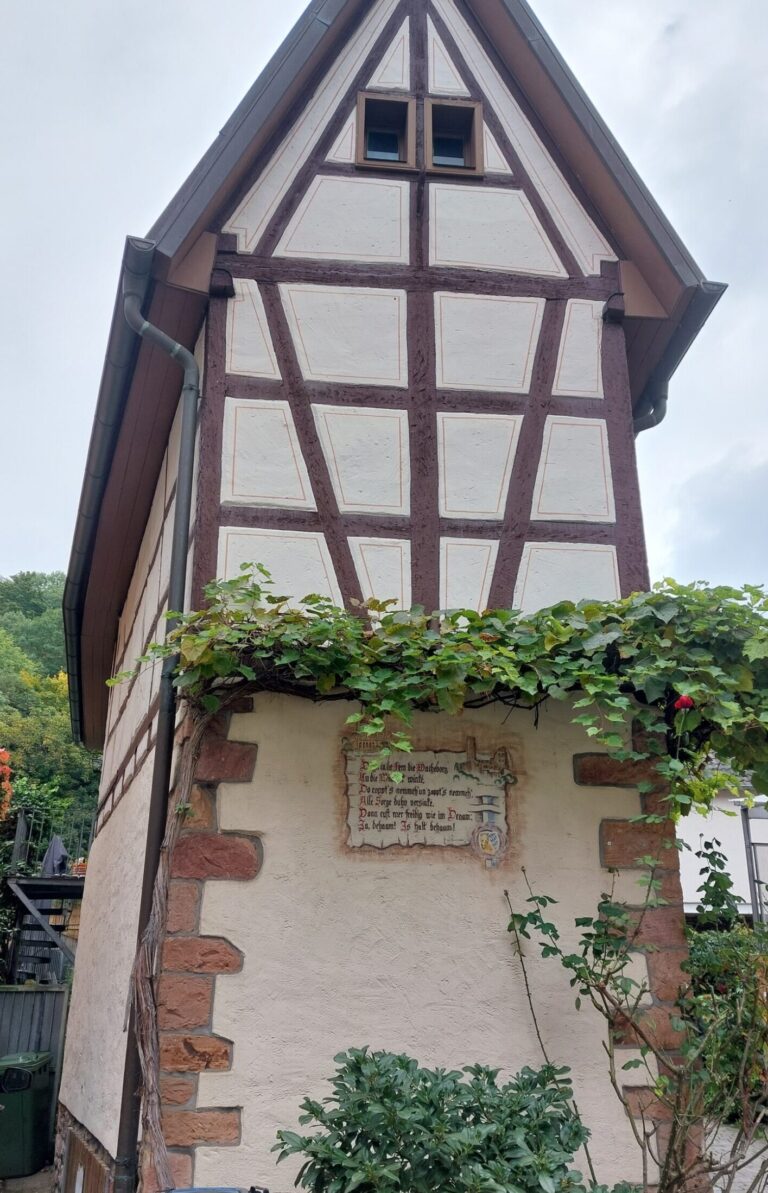 Weinheim Gerberbachviertel schmalstes Haus gegenüber der Altstadtperle