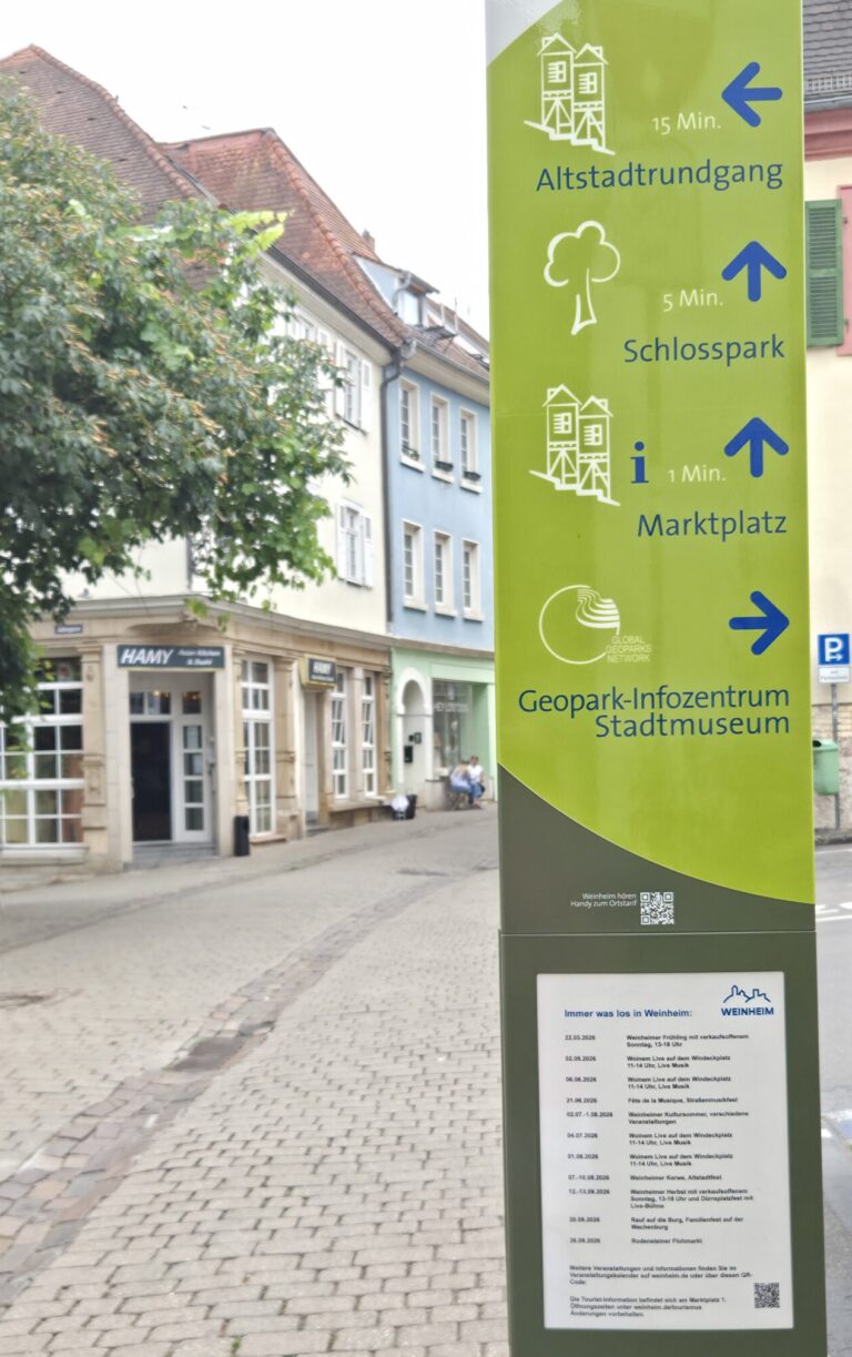 Weinheim Infotafel für Touristen