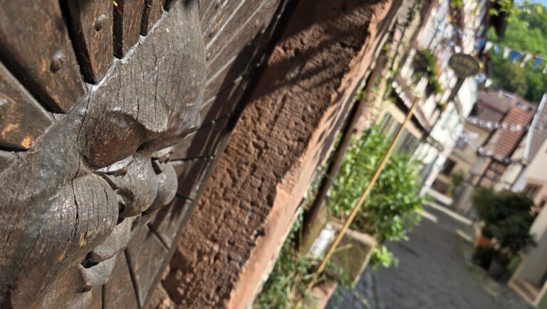 Weinheim Gerberbachviertel mit Zunfthäuser und Fachwerkhäuser