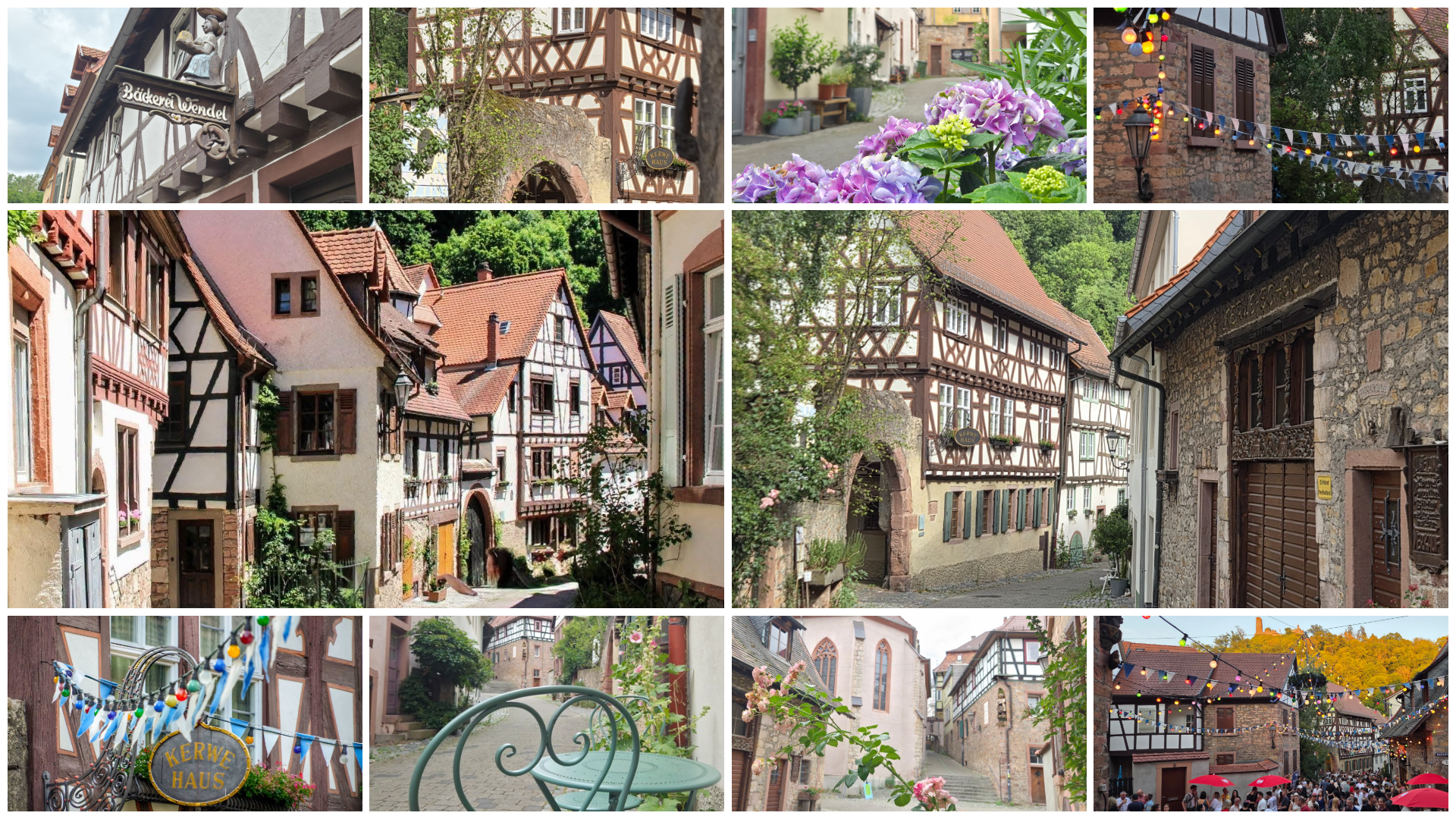 Gerberbachviertels in Weinheim mit Fachwerkhäusern in der Nähe der Altstadtperle.